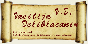 Vasilija Deliblaćanin vizit kartica